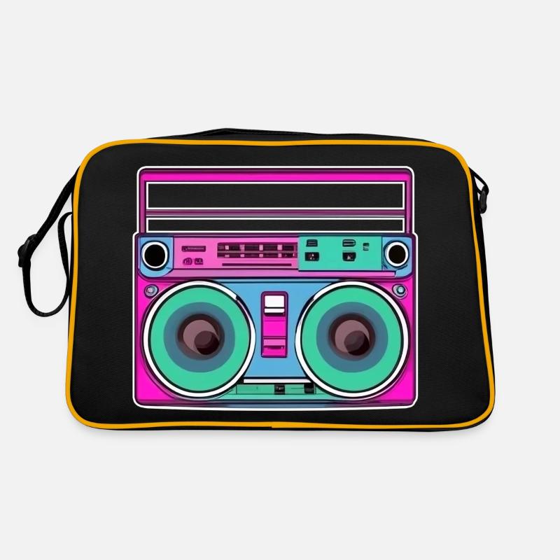 Ghetto Blaster Fluo - Sac Retro - noir/or