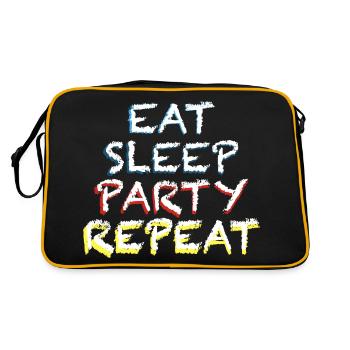 Manger, dormir, faire la fête, répéter | Amis - Sac Retro - noir/or - Dos