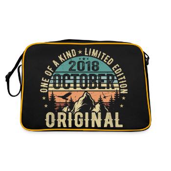 Oktober 2018 Geburtstagsgeschenk - Oktober 2018 - Retro Tasche - Schwarz/Gold - Hinten