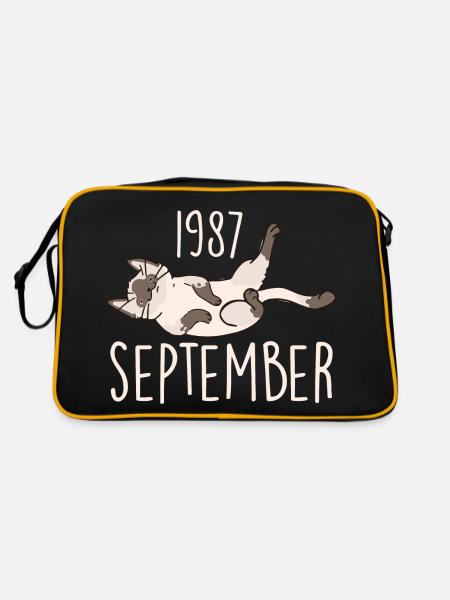 Bildunterschrift September 1987 Jubiläumsgeschenk 1987 - Retro Tasche - Schwarz/Gold - Hinten
