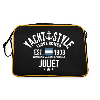 Yacht Style Ich liebe Romeo - Retro Tasche - Schwarz/Gold - Hinten
