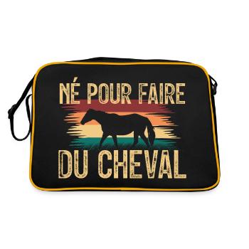 Né pour faire du cheval. amoureux des chevaux. - Sac Retro - noir/or - Dos