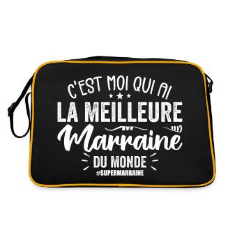 Meilleure Marraine Super Marraine Cadeau Marraine - Sac Retro - noir/or - Dos