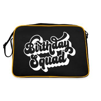Birthday Squad Matching Gruppe Geburtstagsfeier Geschenk - Retro Tasche - Schwarz/Gold - Hinten