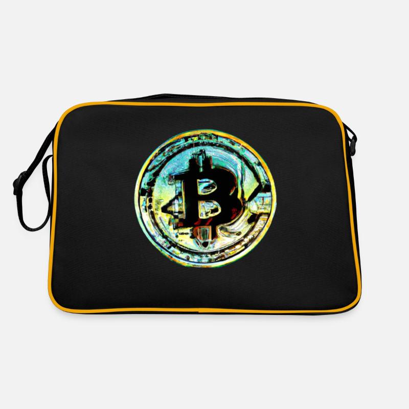 Bitcoin Bild 1 - Retro Tasche - Schwarz/Gold