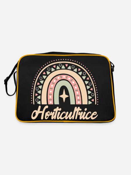 Cadeau Horticultrice. Boho Rainbow horticultrice. - Sac Retro - noir/or - Dos