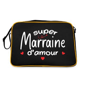 Marraine D'amour - Cadeau Meilleure Marraine - Sac Retro - noir/or - Dos
