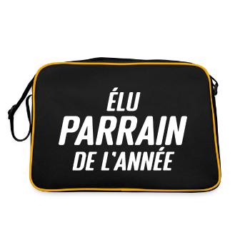 élu parrain de l'année - cadeau parrain - Sac Retro - noir/or - Dos