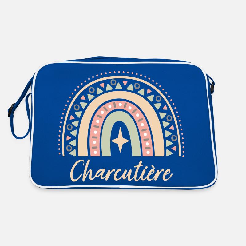 Cadeau Charcutière. Boho Rainbow charcutière. Sac Retro