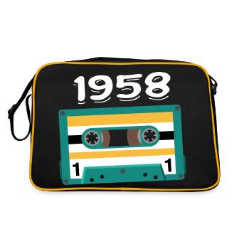 Kassette 1958 Jahrgang Jubiläum 1958 - Retro Tasche - Schwarz/Gold - Hinten