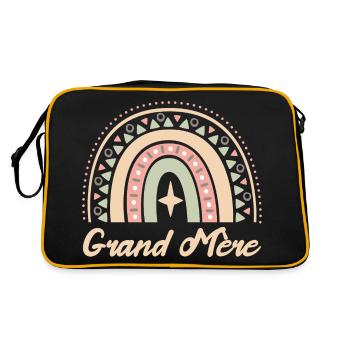 Cadeau Grand mère. Boho Rainbow Grand mère. - Sac Retro - noir/or - Dos