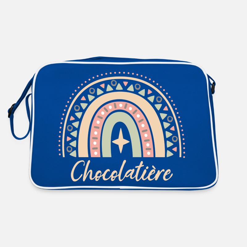 Cadeau Chocolatière. Boho Rainbow chocolatière. Sac Retro