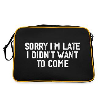 Sorry I'm Late I Didn't Want to Come - Retro Bag - black/gold - Back