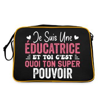 Je Suis une éducatrice c'est mon super pouvoi - Sac Retro - noir/or - Dos
