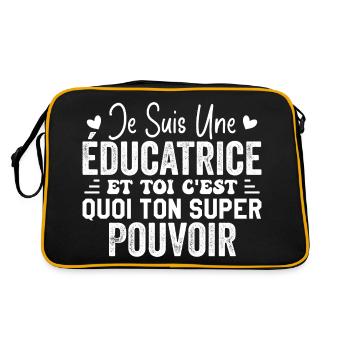 Je Suis une éducatrice c'est mon super pouvoi - Sac Retro - noir/or - Dos