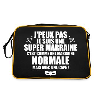 Je Suis Une Super Marraine Avec Un Cape - Sac Retro - noir/or - Dos