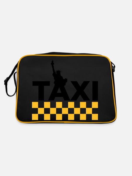 New York Taxi - Retro Tasche - Schwarz/Gold - Hinten