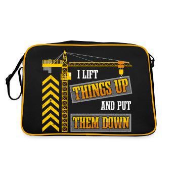 Kranführer-Konstruktion - Retro Tasche - Schwarz/Gold - Hinten