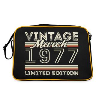 March 1977 Vintage 1977 Birthday Gift March - Retro Bag - black/gold - Back