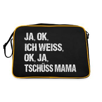 JA OK ICH WEISS MACH ICH TSCHÜSS MAMA, Keine Lust - Retro Tasche - Schwarz/Gold - Hinten