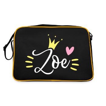 Couronne de prénom Zoé - Sac Retro - noir/or - Dos