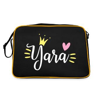 Couronne de nom Yara - Sac Retro - noir/or - Dos