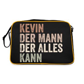 Kevin The Man Who Can Do Everything First name Kevin - Retro Bag - black/gold - Back
