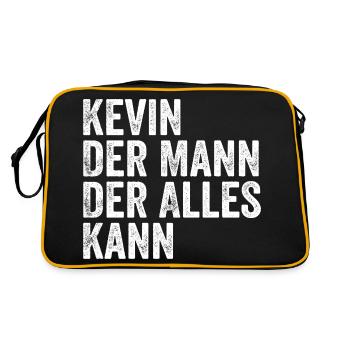 Kevin The Man Who Can Do Everything First name Kevin - Retro Bag - black/gold - Back