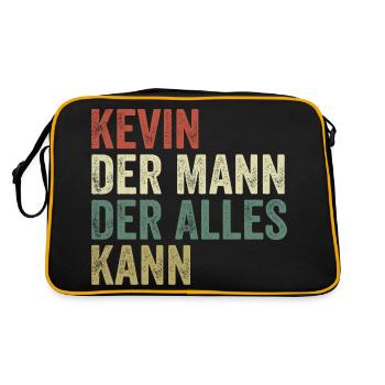 Kevin The Man Who Can Do Everything First name Kevin - Retro Bag - black/gold - Back