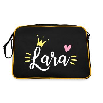 Couronne de nom Lara - Sac Retro - noir/or - Dos