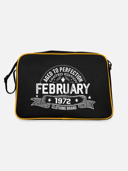 Février 1972 - Février 1972 Anniversaire 1972 Rétro - Sac Retro - noir/or - Dos