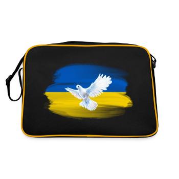 Solidarity and a dove of peace for Ukraine - Retro Bag - black/gold - Back