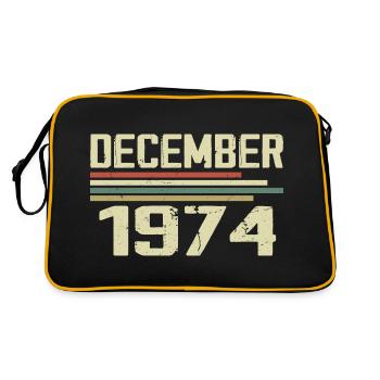 December 1974 Vintage Retro Birthday - Retro Bag - black/gold - Back