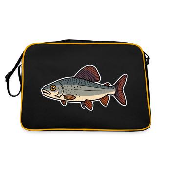 Fisch Äsche - Retro Tasche - Schwarz/Gold - Hinten