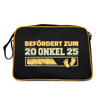 Pregnancy Announce Birth 2025 Uncle - Retro Bag - black/gold - Back