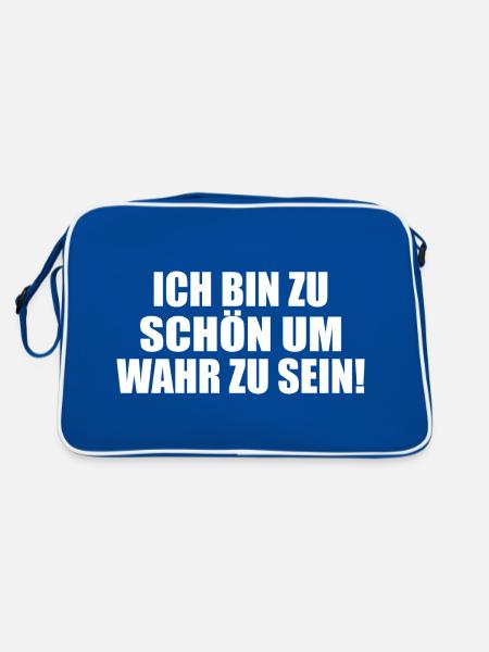 too good to be true Self-absorbed Selfish Selfish - Retro Bag - blue/white - Back