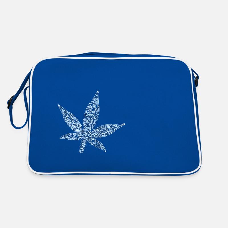 Celtic knot cannabis leaf white Retro Bag