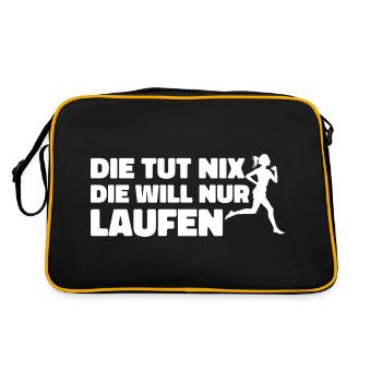 Runner Sport Running Gift - Retro Bag - black/gold - Back