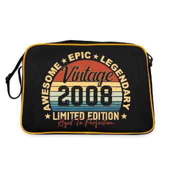 Retro 2008 Vintage Birthday 2008 Gift 2008 - Retro Bag - black/gold - Back