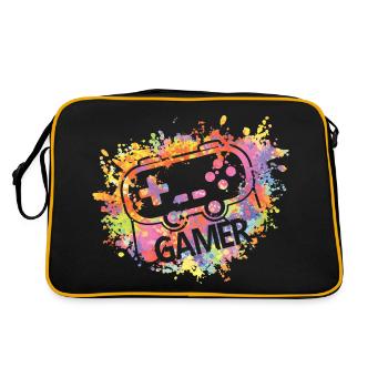 Gamer Colorful Splash Console de jeu vidéo Gaming - Sac Retro - noir/or - Dos