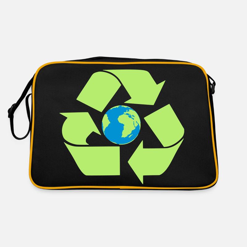 Recycling Erde - Retro Tasche - Schwarz/Gold