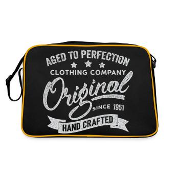 Original 1951 Jahrgang Retro 1951 Geburtstag 1951 - Retro Tasche - Schwarz/Gold - Hinten