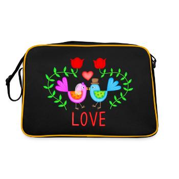 Oiseaux de mariage Thème de mariage Mariage Amour Mariage - Sac Retro - noir/or - Dos