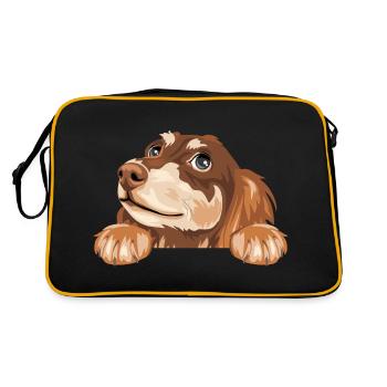 Teckel rêveur - Sac Retro - noir/or - Dos