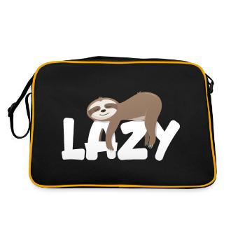Faules Faultier - Retro Tasche - Schwarz/Gold - Hinten