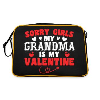 Sorry Girls My Grandma Is My Valentine - Retro Bag - black/gold - Back