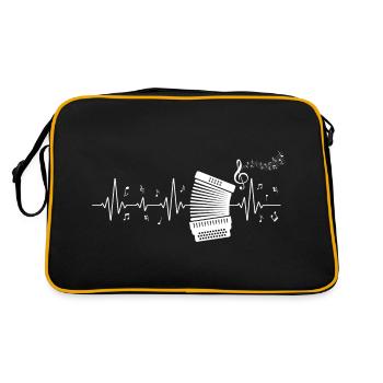 Palpitations du cœur Instrument Accordéon - Sac Retro - noir/or - Dos