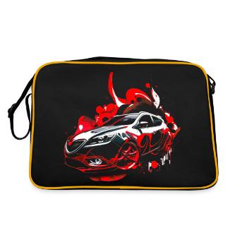 Red and Black Sports Car - Retro Bag - black/gold - Back