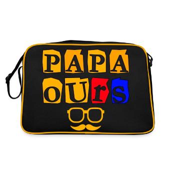 PAPA OURS - Sac Retro - noir/or - Dos