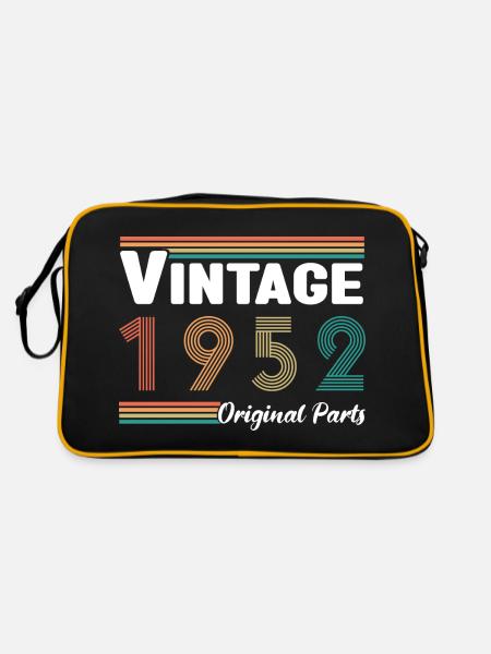 Vintage 1952 Original Parts Cadeau Anniversaire - Sac Retro - noir/or